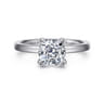 Paula - 14K White Gold Cushion Cut Diamond Engagement Ring