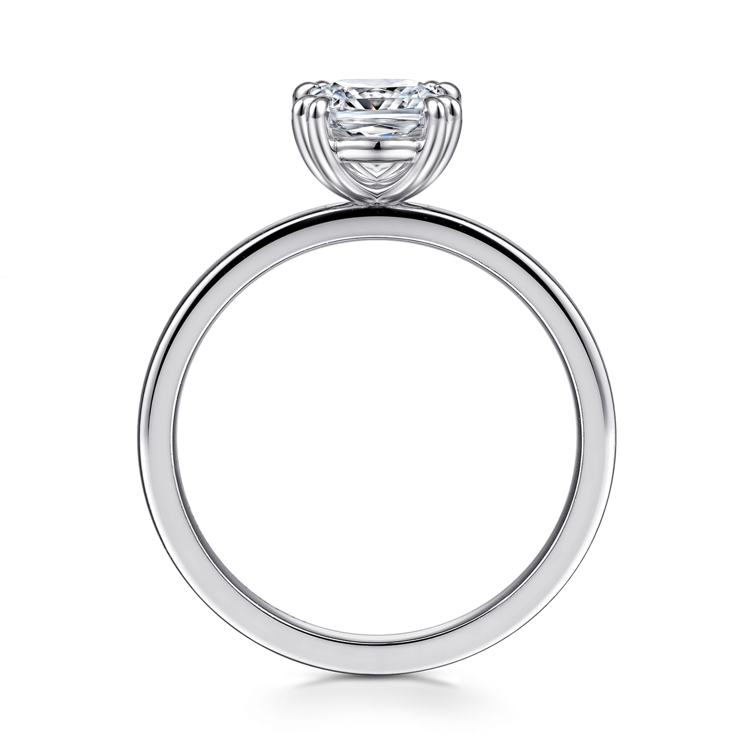 Paula - 14K White Gold Cushion Cut Diamond Engagement Ring - Shot 2