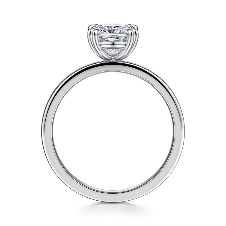 Paula - 14K White Gold Cushion Cut Diamond Engagement Ring - Shot 2