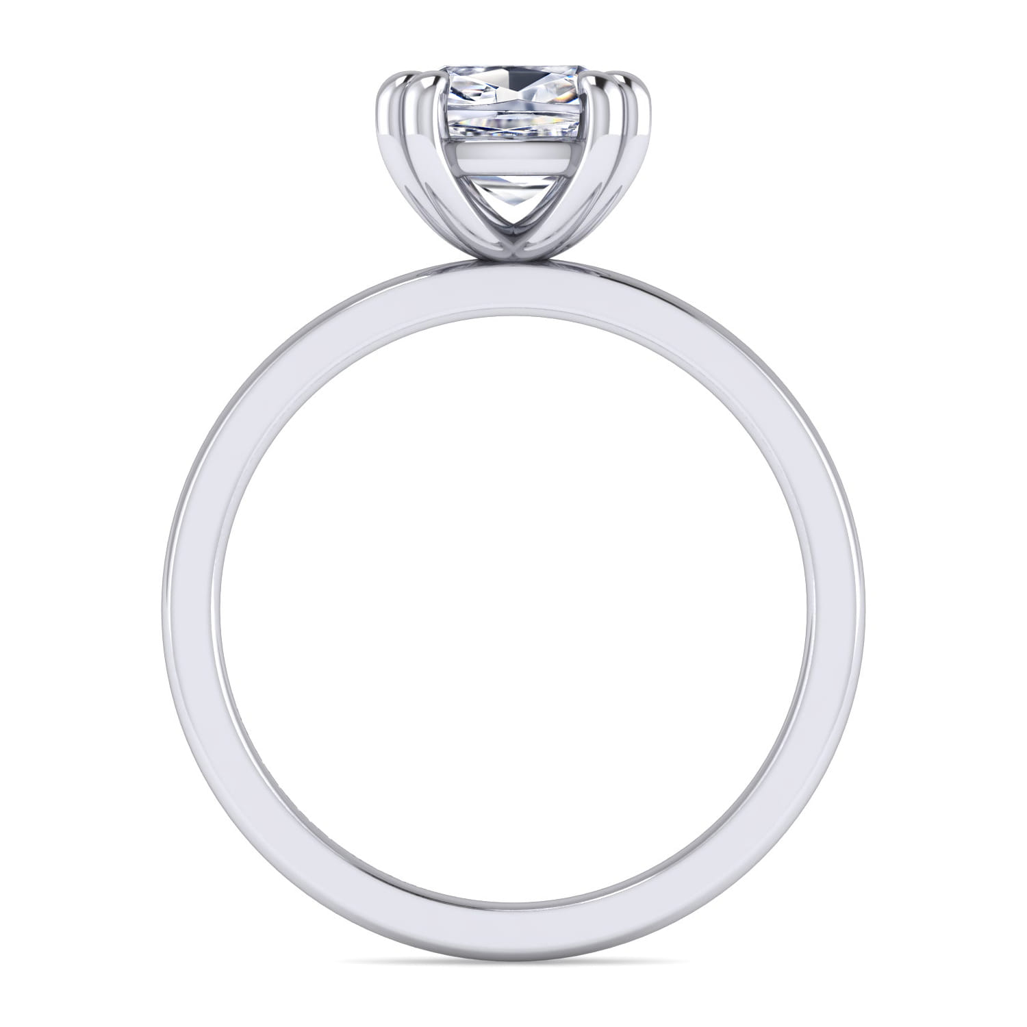Paula - 14K White Gold Cushion Cut Diamond Engagement Ring - Shot 2