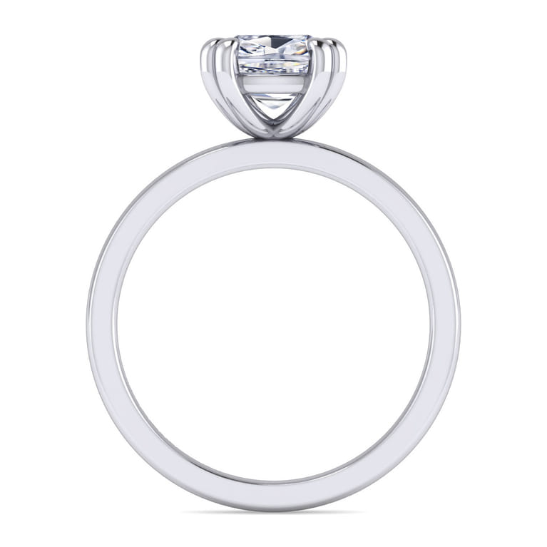 Paula - 14K White Gold Cushion Cut Diamond Engagement Ring - Shot 2