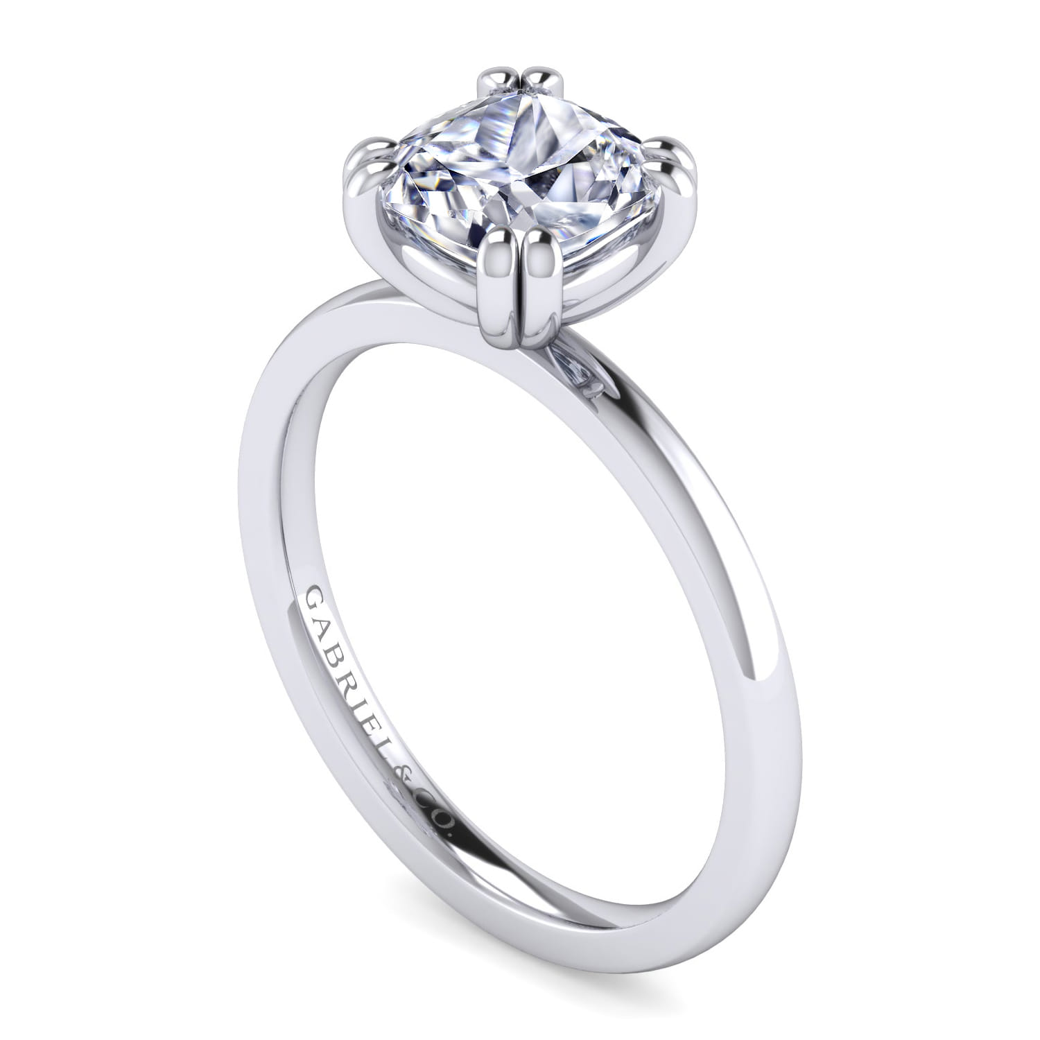 Paula - 14K White Gold Cushion Cut Diamond Engagement Ring - Shot 3
