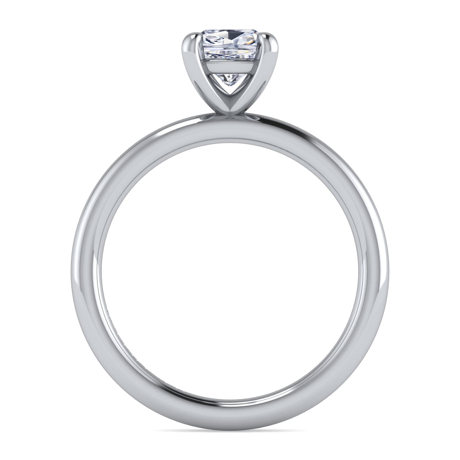 Lark - 14K White Gold Cushion Cut Solitaire Engagement Ring - Shot 2
