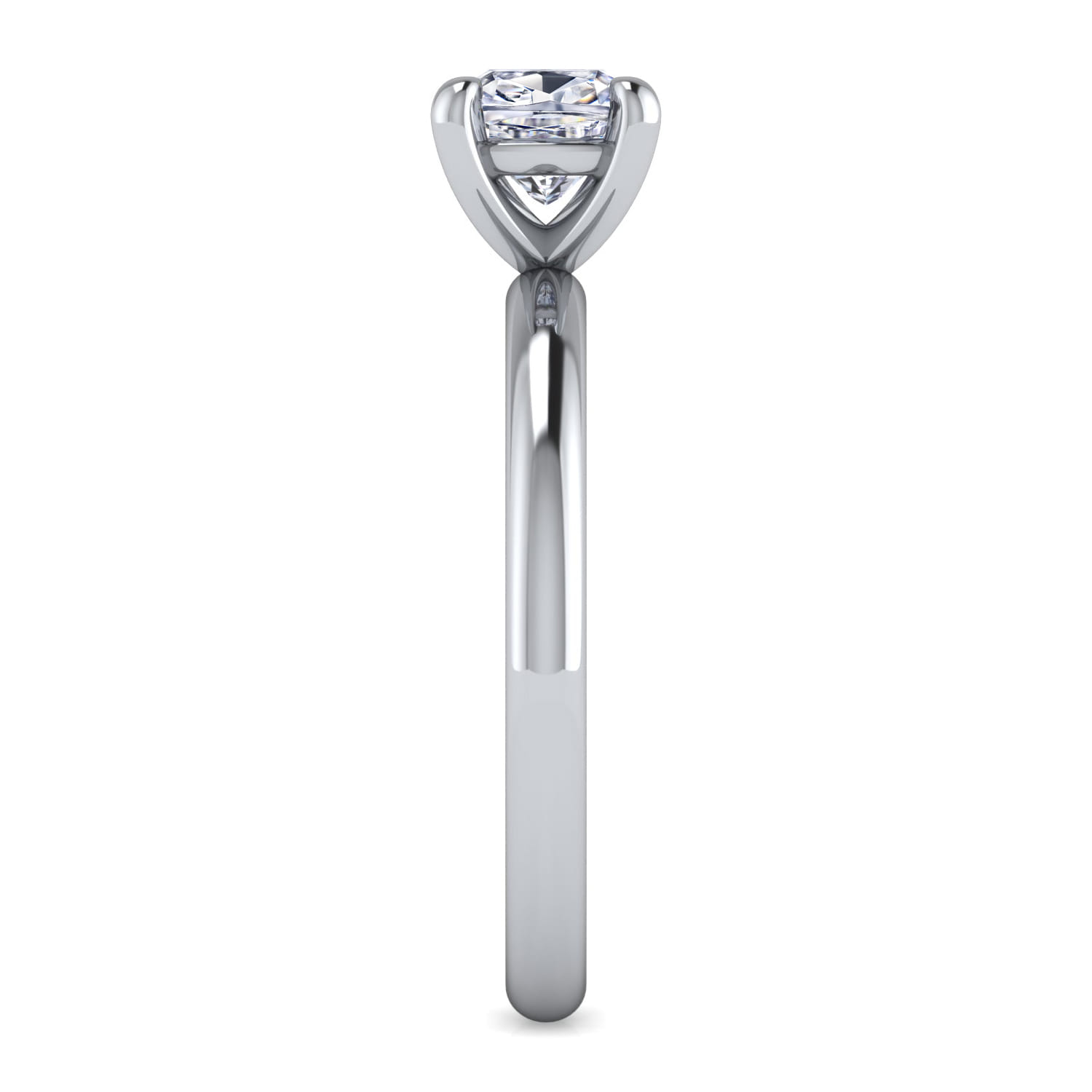 Lark - 14K White Gold Cushion Cut Solitaire Engagement Ring - Shot 5