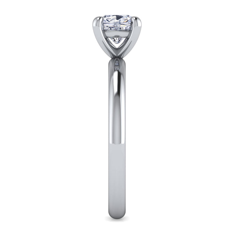 Lark - 14K White Gold Cushion Cut Solitaire Engagement Ring - Shot 5