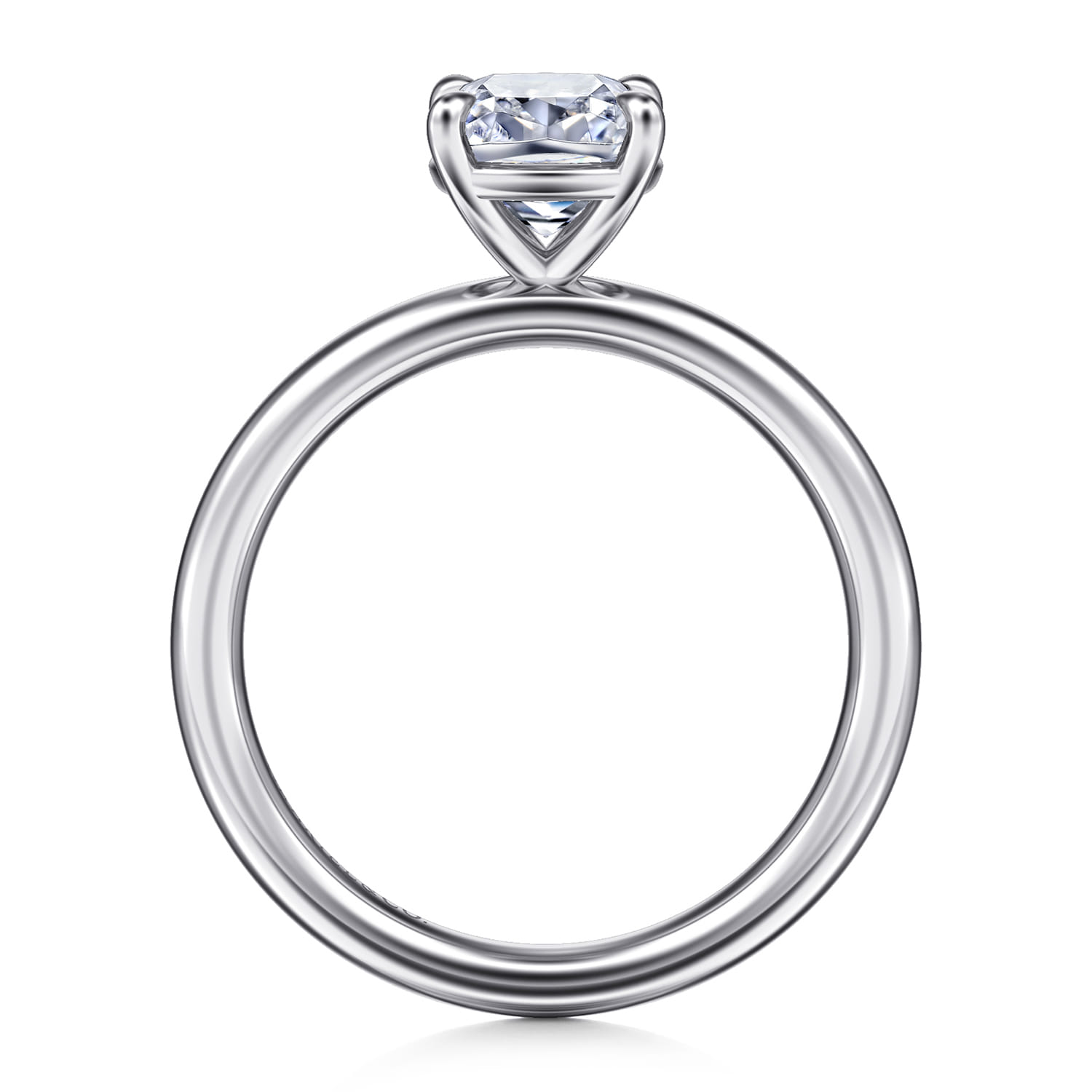 Lark - 14K White Gold Cushion Cut Solitaire Engagement Ring - Shot 2