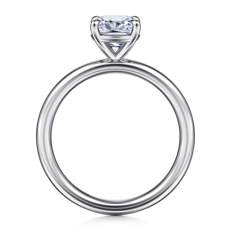 Lark - 14K White Gold Cushion Cut Solitaire Engagement Ring - Shot 2