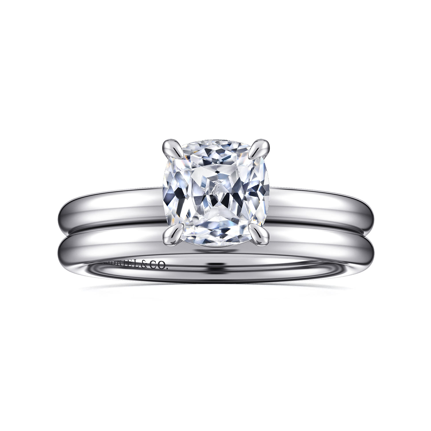 Lark - 14K White Gold Cushion Cut Solitaire Engagement Ring - Shot 4