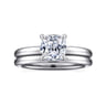Lark - 14K White Gold Cushion Cut Solitaire Engagement Ring