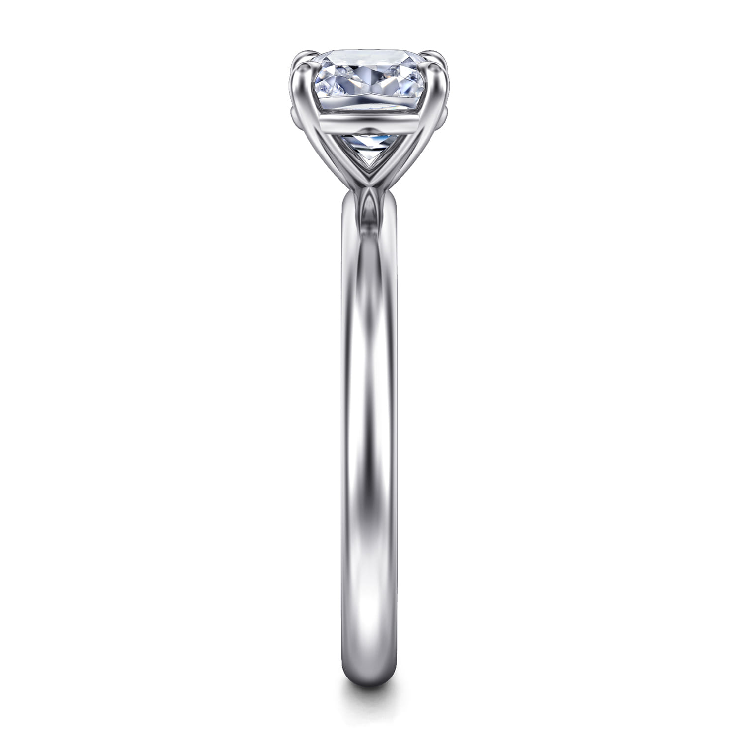 Lark - 14K White Gold Cushion Cut Solitaire Engagement Ring - Shot 5