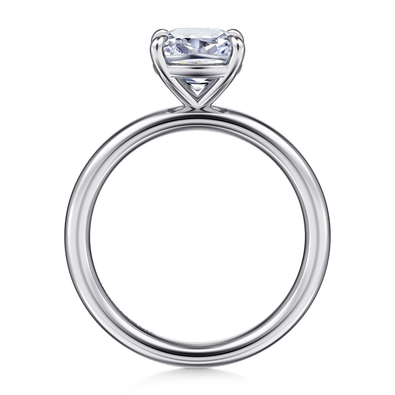 Lark - 14K White Gold Cushion Cut Solitaire Engagement Ring - Shot 2