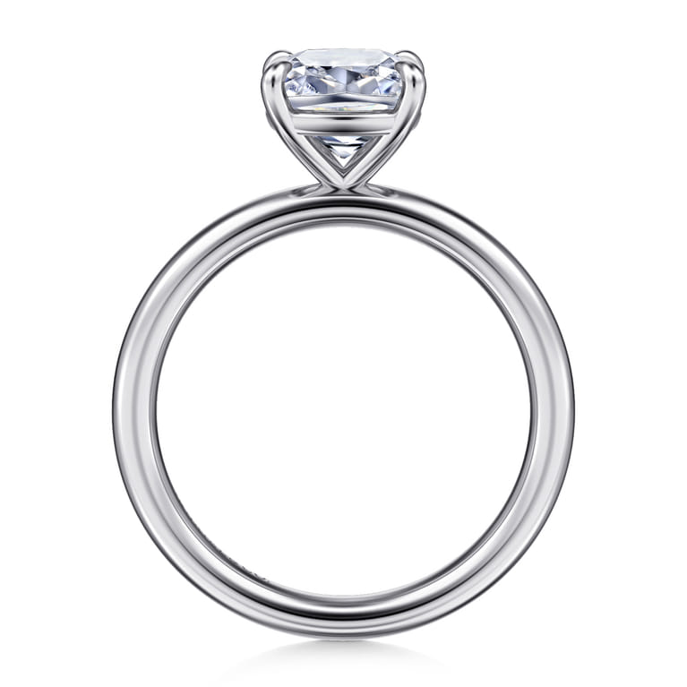 Lark - 14K White Gold Cushion Cut Solitaire Engagement Ring - Shot 2