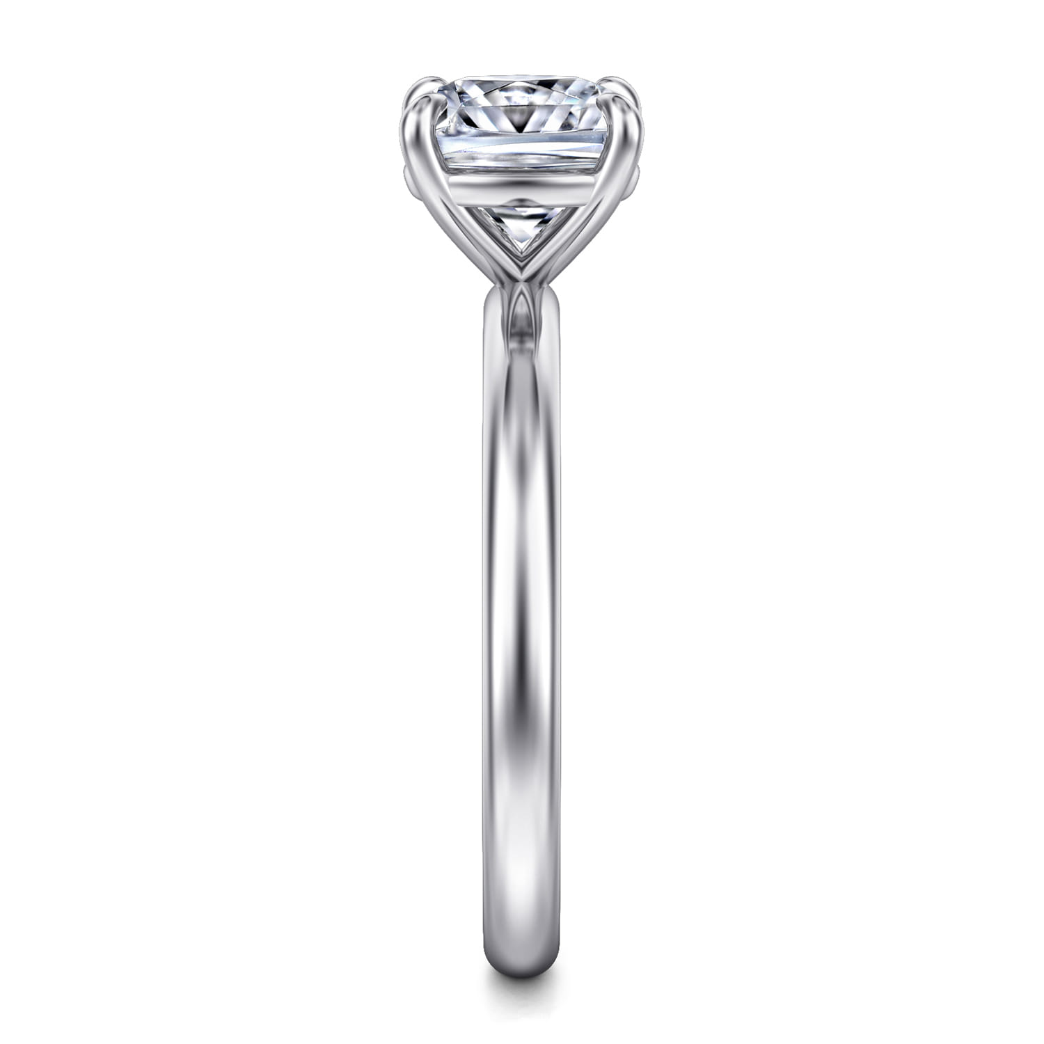 Lark - 14K White Gold Cushion Cut Solitaire Engagement Ring - Shot 5