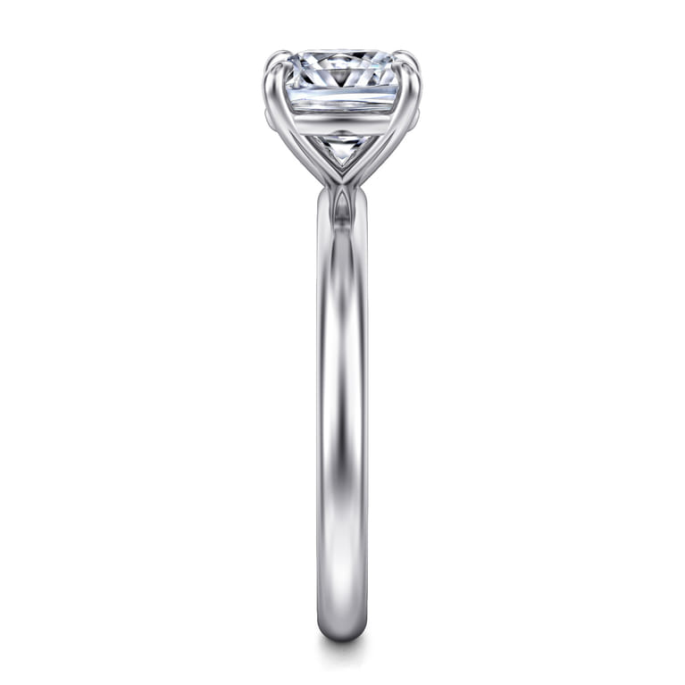 Lark - 14K White Gold Cushion Cut Solitaire Engagement Ring - Shot 5