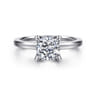 Emma - 14K White Gold Cushion Cut Solitaire Engagement Ring
