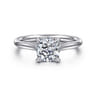 Anne - 14K White Gold Cushion Cut Solitaire Diamond Engagement Ring
