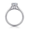 Anne - 14K White Gold Cushion Cut Solitaire Diamond Engagement Ring