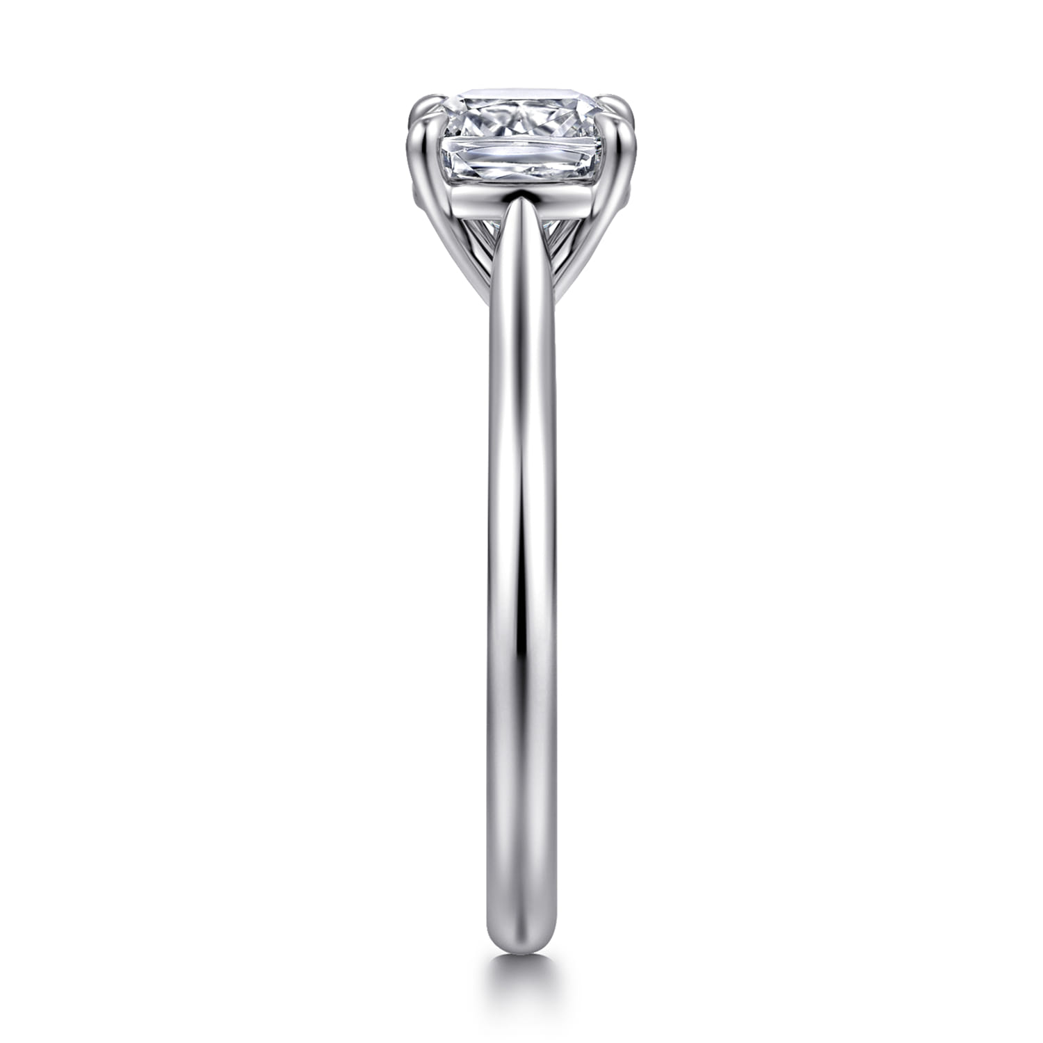 Anne - 14K White Gold Cushion Cut Solitaire Diamond Engagement Ring - Shot 4