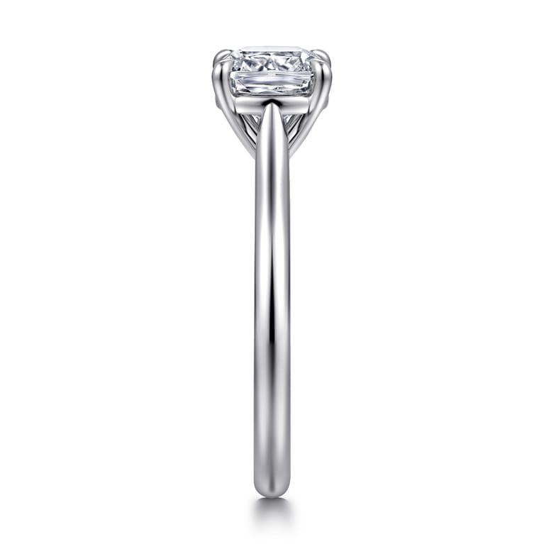 Anne - 14K White Gold Cushion Cut Solitaire Diamond Engagement Ring - Shot 4