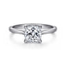 Anne - 14K White Gold Cushion Cut Solitaire Diamond Engagement Ring