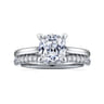 Anne - 14K White Gold Cushion Cut Solitaire Diamond Engagement Ring