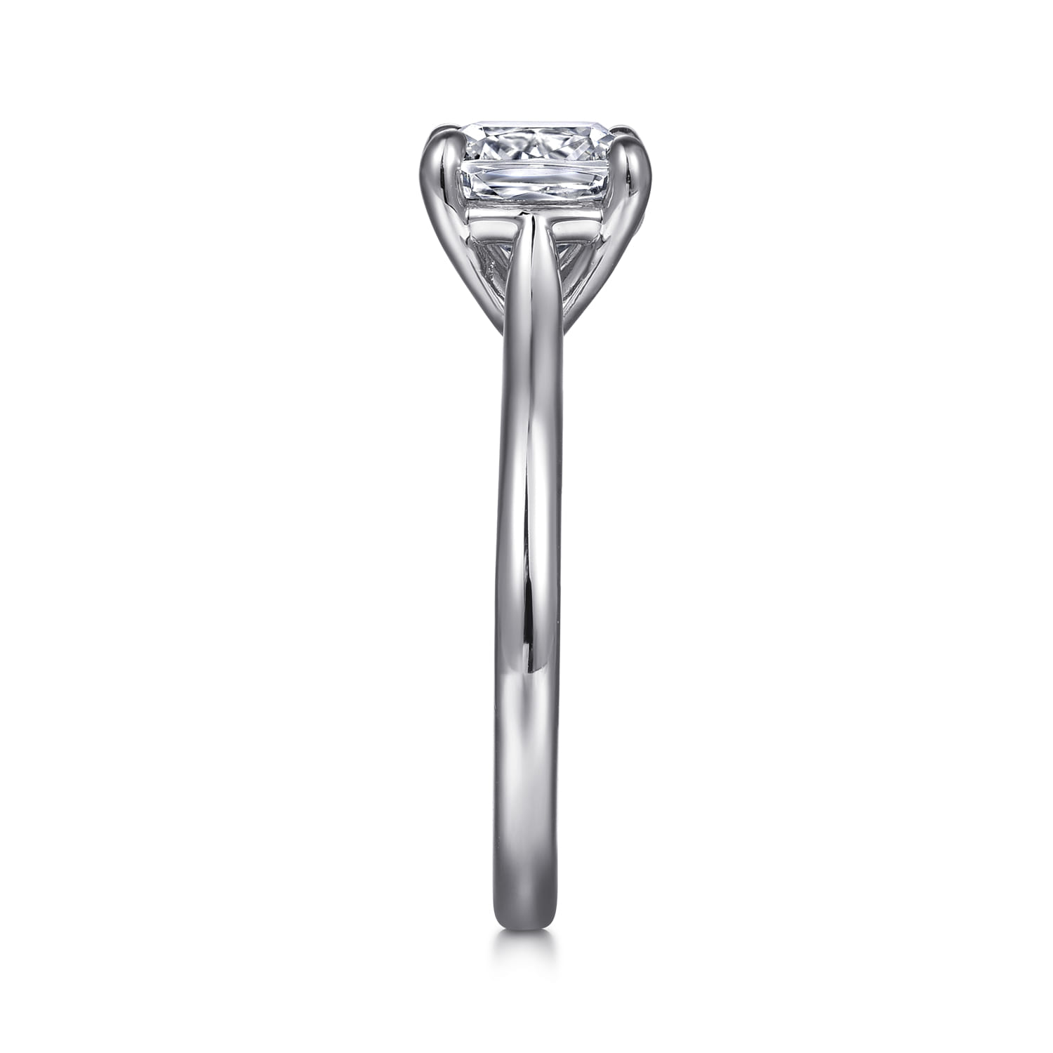 Anne - 14K White Gold Cushion Cut Solitaire Diamond Engagement Ring - Shot 5