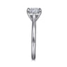 Anne - 14K White Gold Cushion Cut Solitaire Diamond Engagement Ring
