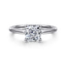 Anushka - 14K White Gold Cushion Cut Solitaire Diamond Engagement Ring