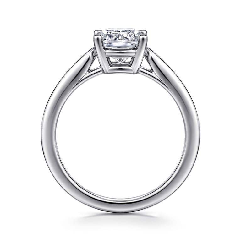 Anushka - 14K White Gold Cushion Cut Solitaire Diamond Engagement Ring - Shot 2