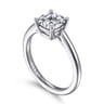 Anushka - 14K White Gold Cushion Cut Solitaire Diamond Engagement Ring