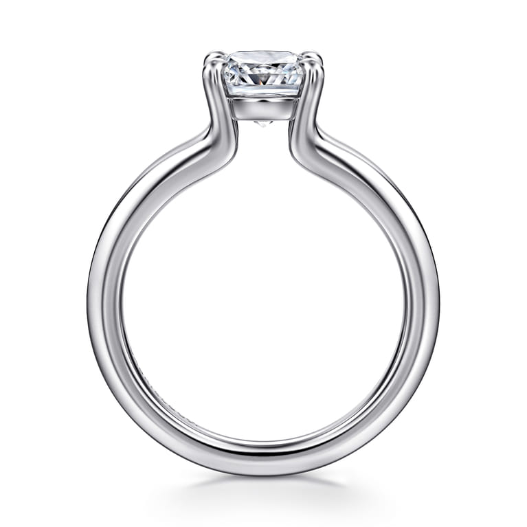 Annie - 14K White Gold Split Shank Cushion Cut Diamond Engagement Ring - Shot 2