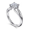 Annie - 14K White Gold Split Shank Cushion Cut Diamond Engagement Ring