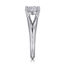 Annie - 14K White Gold Split Shank Cushion Cut Diamond Engagement Ring