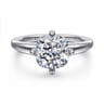 Coralynn - 14K White Gold Cushion Cut Solitaire Diamond Engagement Ring
