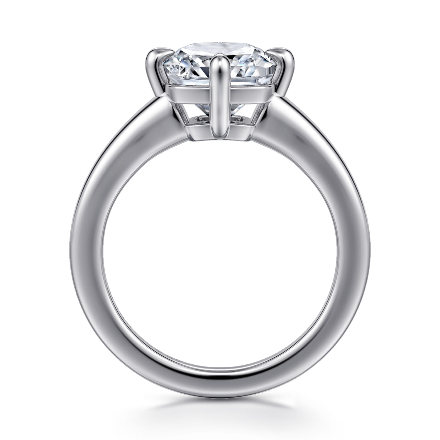 Coralynn - 14K White Gold Cushion Cut Solitaire Diamond Engagement Ring - Shot 2