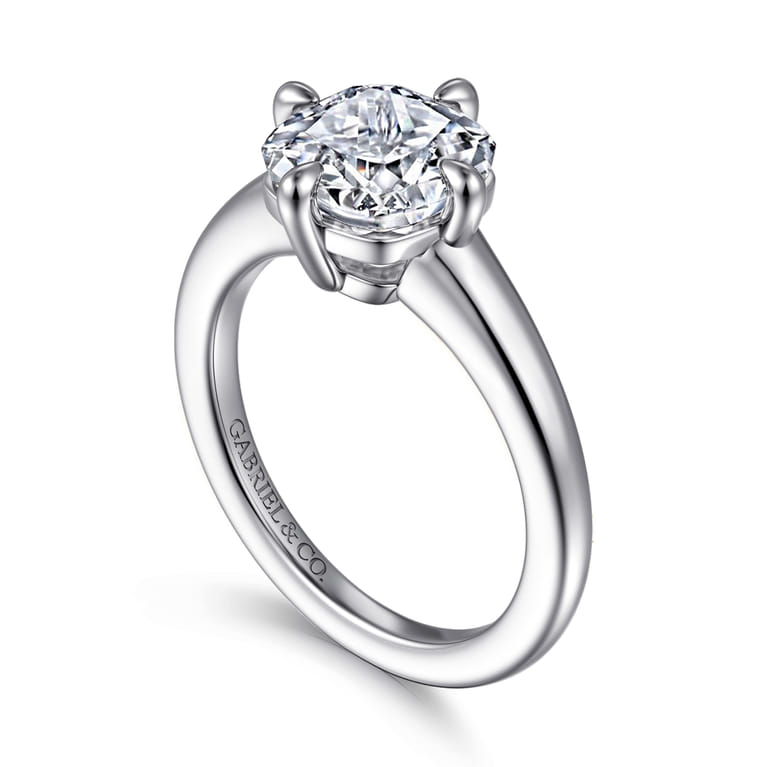 Coralynn - 14K White Gold Cushion Cut Solitaire Diamond Engagement Ring - Shot 3
