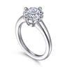 Coralynn - 14K White Gold Cushion Cut Solitaire Diamond Engagement Ring