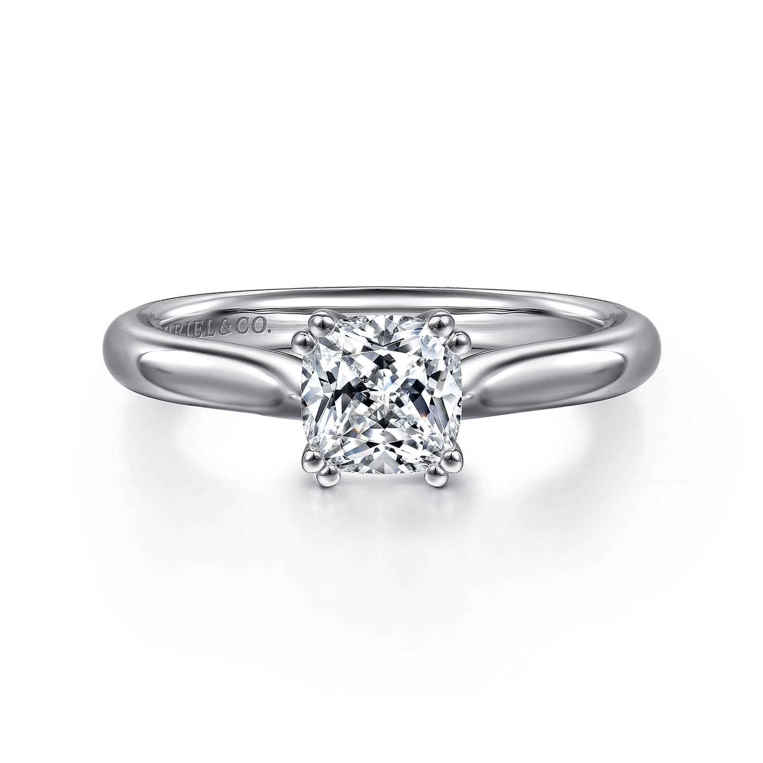 Lauren - 14K White Gold Cushion Cut Diamond Engagement Ring - Shot 1
