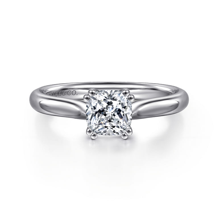 Lauren - 14K White Gold Cushion Cut Diamond Engagement Ring - Shot 1