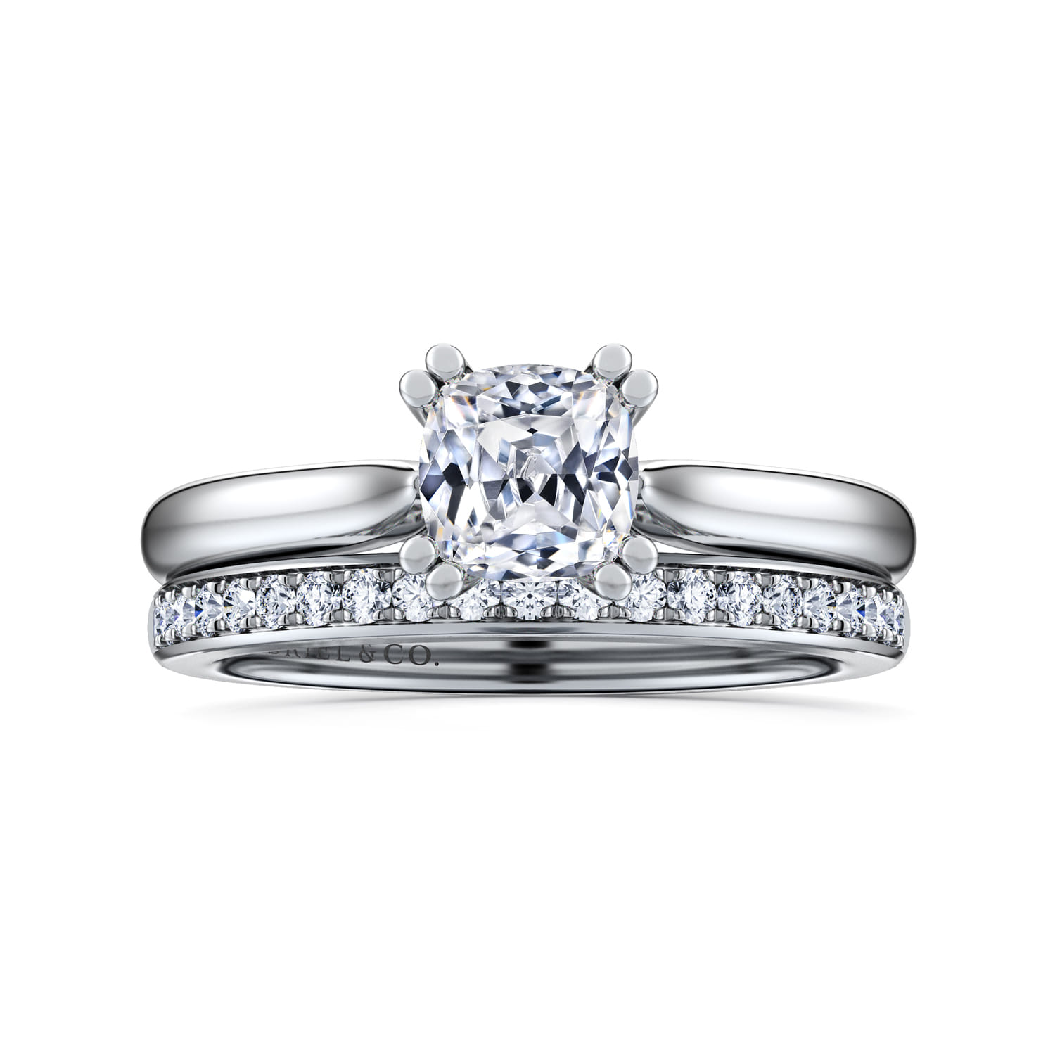 Lauren - 14K White Gold Cushion Cut Diamond Engagement Ring - Shot 4