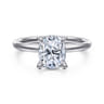 Cari - 14K White Gold Elongated Cushion Diamond Engagement Ring - 0.05 ct