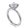 Cari - 14K White Gold Elongated Cushion Diamond Engagement Ring - 0.05 ct