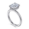 Rainah - 14K White Gold Elongated Cushion Diamond Engagement Ring - 0.13 ct