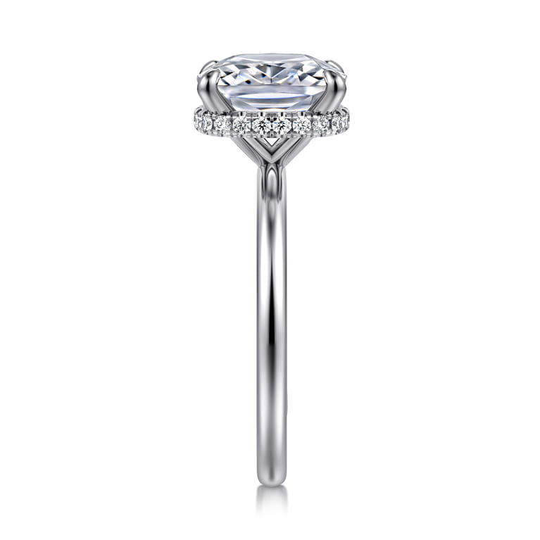 Rainah - 14K White Gold Elongated Cushion Diamond Engagement Ring - 0.13 ct - Shot 4