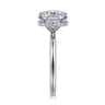 Rainah - 14K White Gold Elongated Cushion Diamond Engagement Ring - 0.13 ct