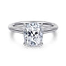 Ericka - 14K White Gold Elongated Cushion Diamond Engagement Ring - 0.13 ct