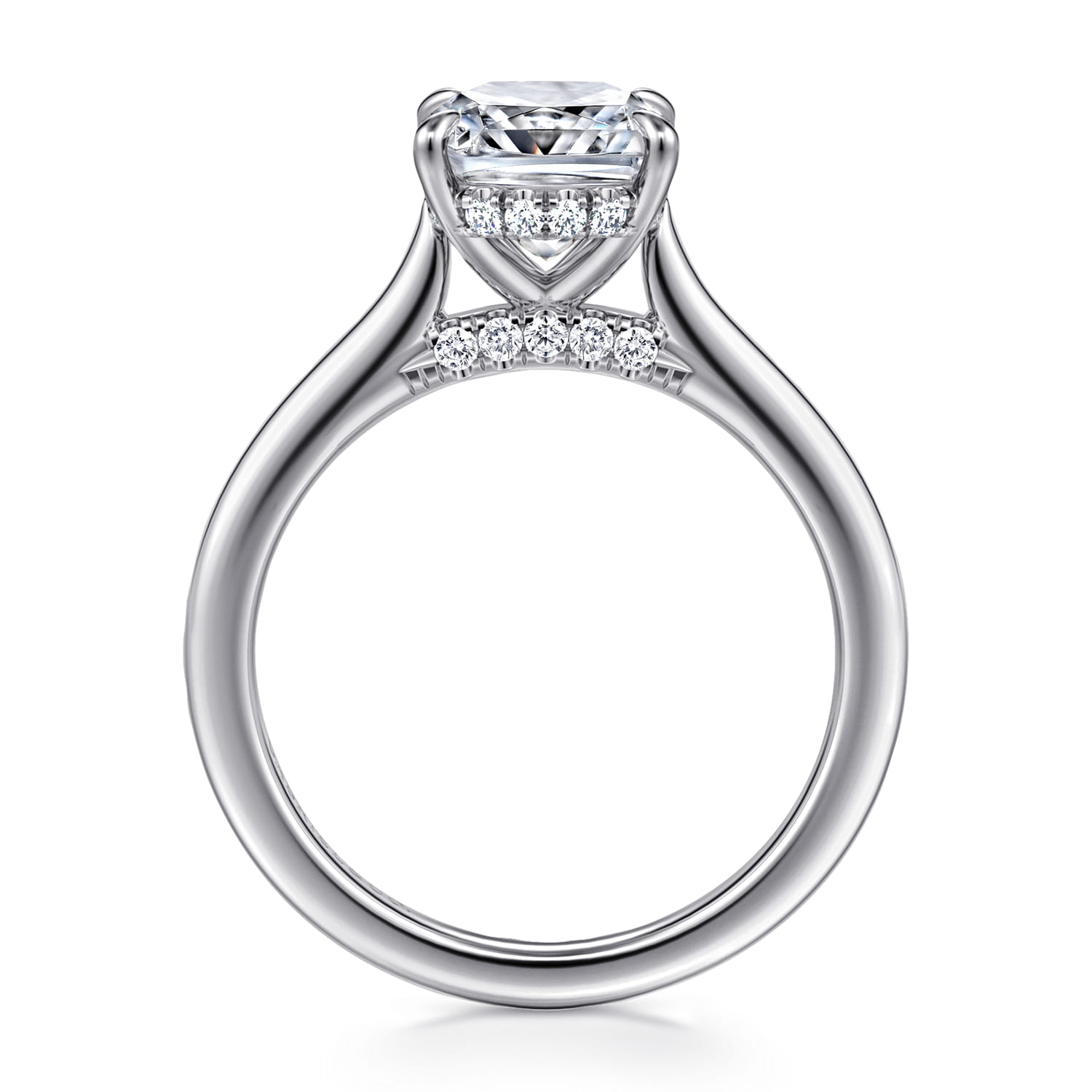 Ericka - 14K White Gold Elongated Cushion Diamond Engagement Ring - 0.13 ct - Shot 2