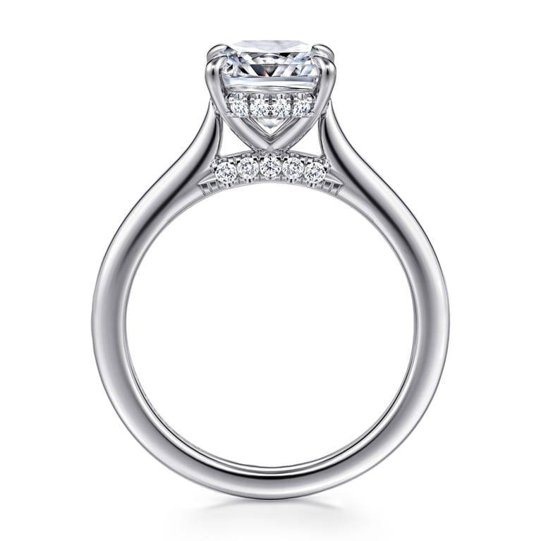 Ericka - 14K White Gold Elongated Cushion Diamond Engagement Ring - 0.13 ct - Shot 2