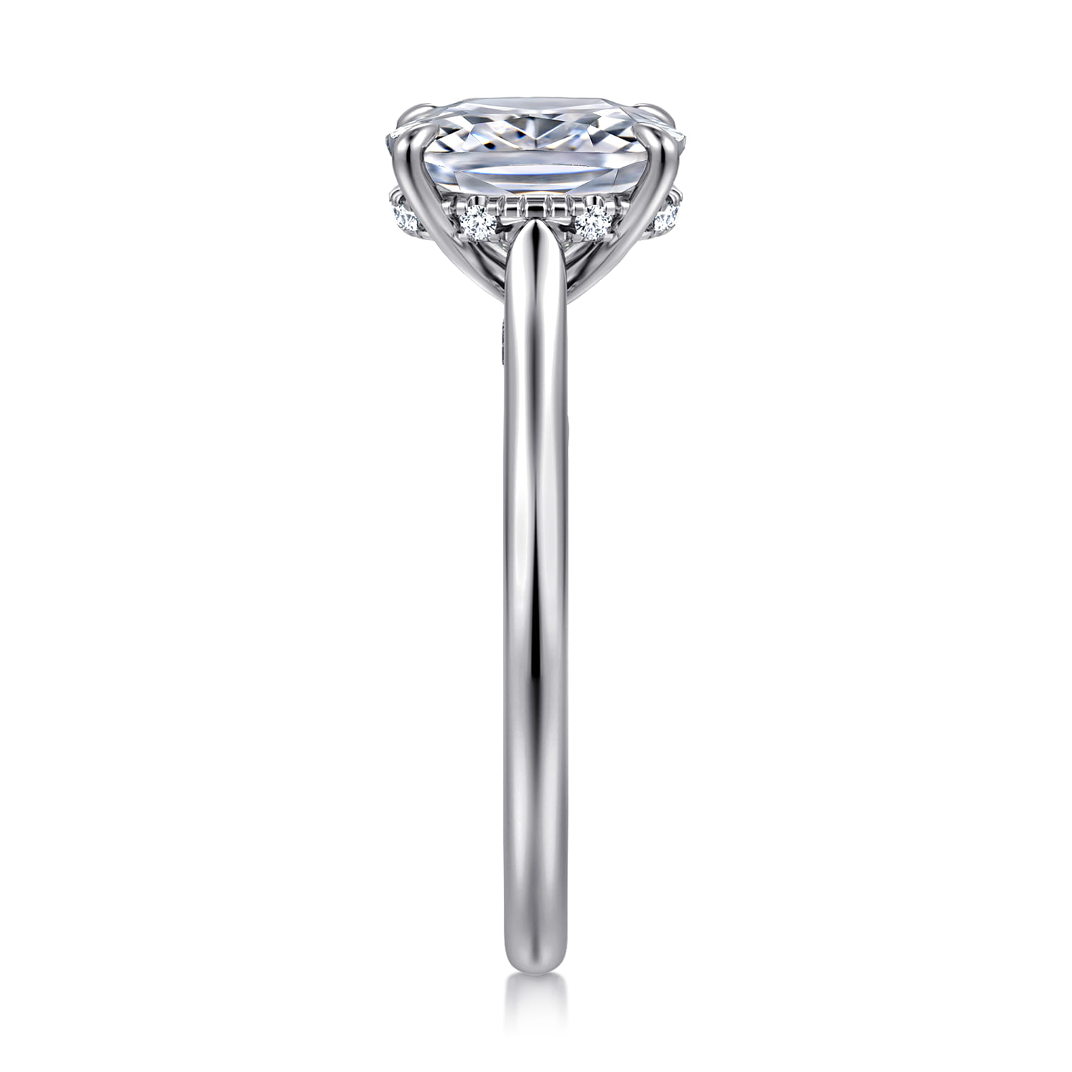 Ericka - 14K White Gold Elongated Cushion Diamond Engagement Ring - 0.13 ct - Shot 4