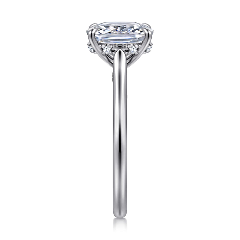Ericka - 14K White Gold Elongated Cushion Diamond Engagement Ring - 0.13 ct - Shot 4
